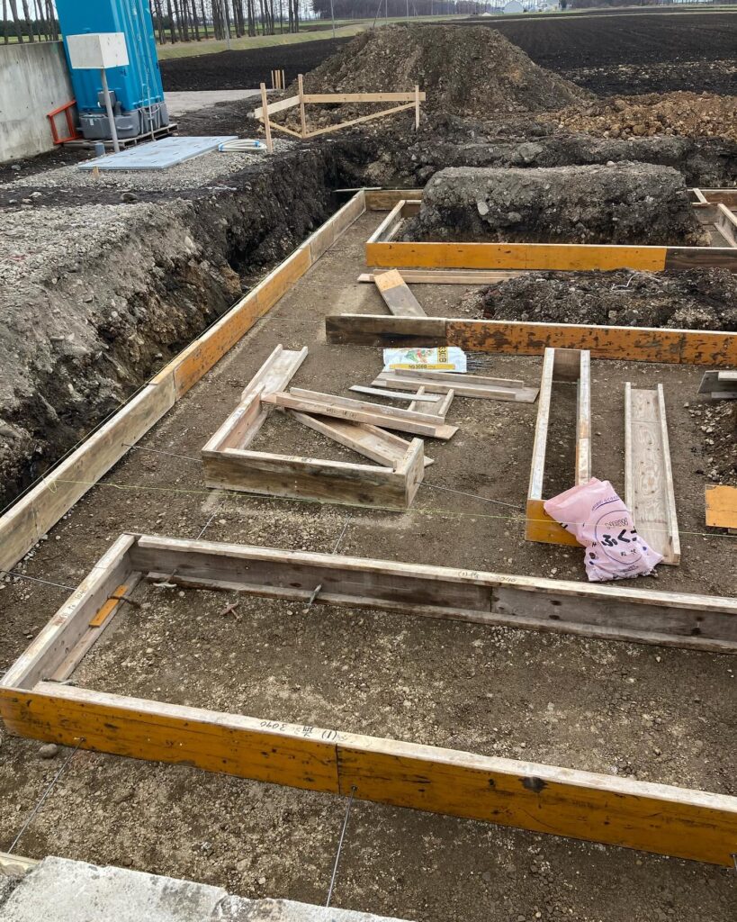 【音更】天気も味方に？基礎工事が進んでいます