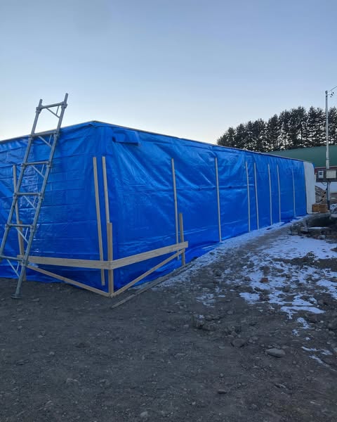 【音更】各業者様に感謝、養生が無事終了