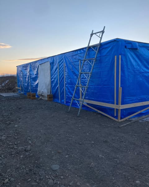 【音更】各業者様に感謝、養生が無事終了