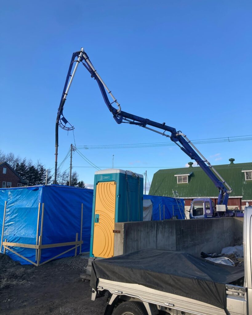 音更の現場。昨日は、コンクリート打設