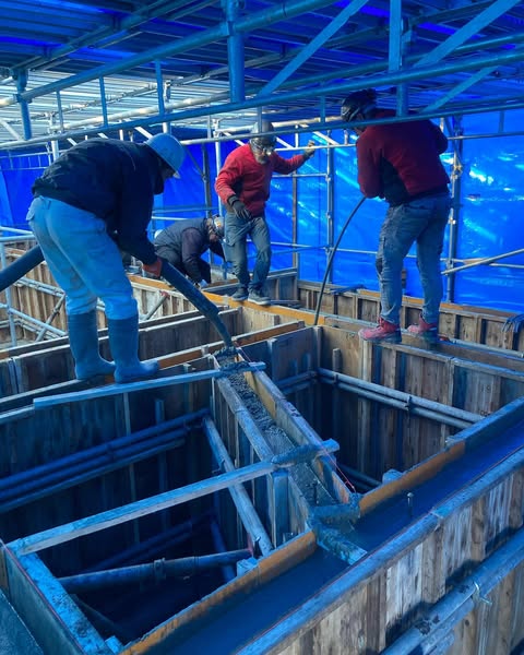 音更の現場。昨日は、コンクリート打設