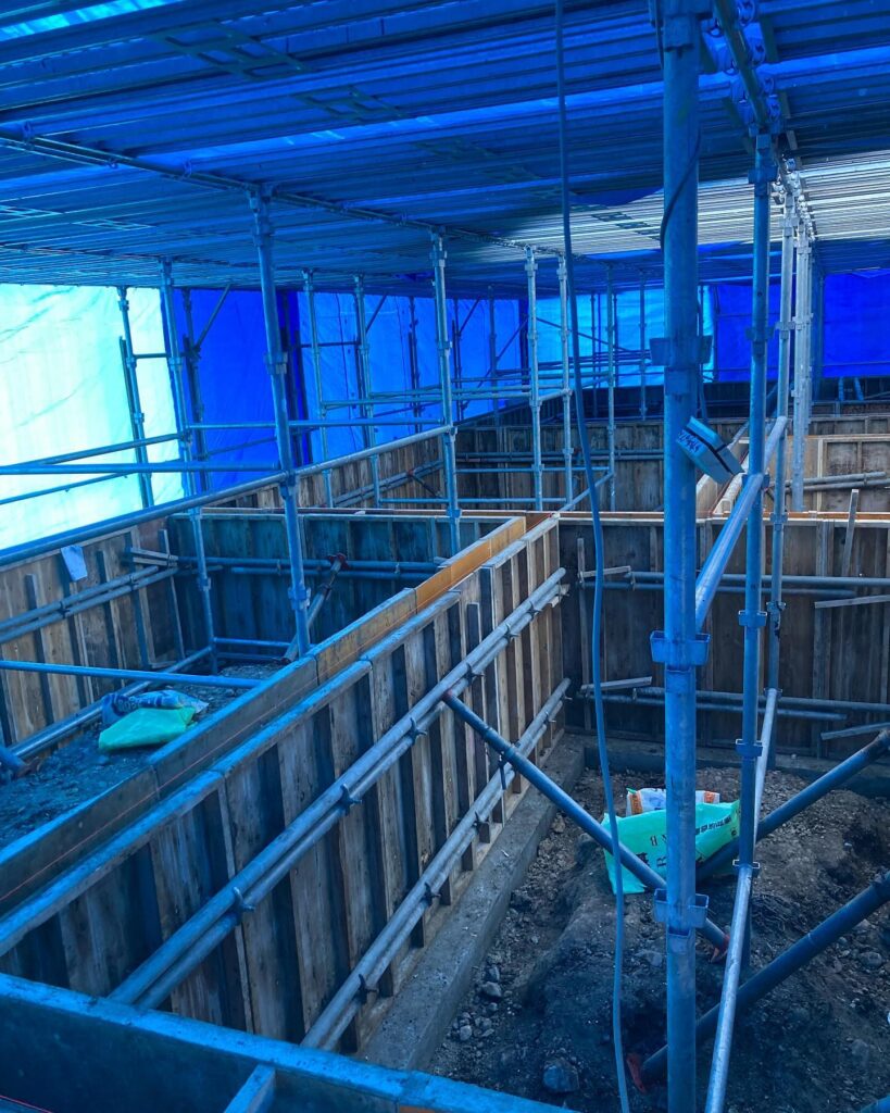 音更の現場。昨日は、コンクリート打設