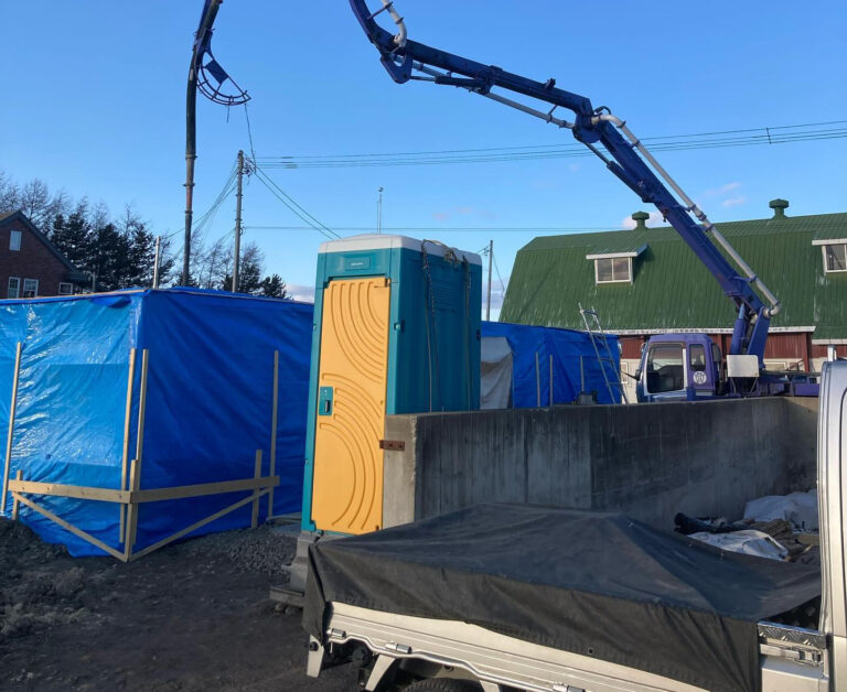 音更の現場。昨日は、コンクリート打設