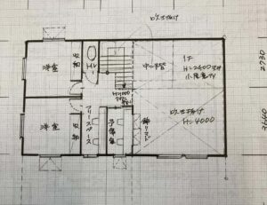 今日も図面書き、手書きのアナログな私をお許しください