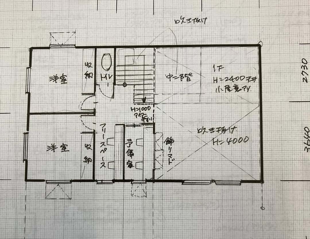 今日も図面書き、手書きのアナログな私をお許しください